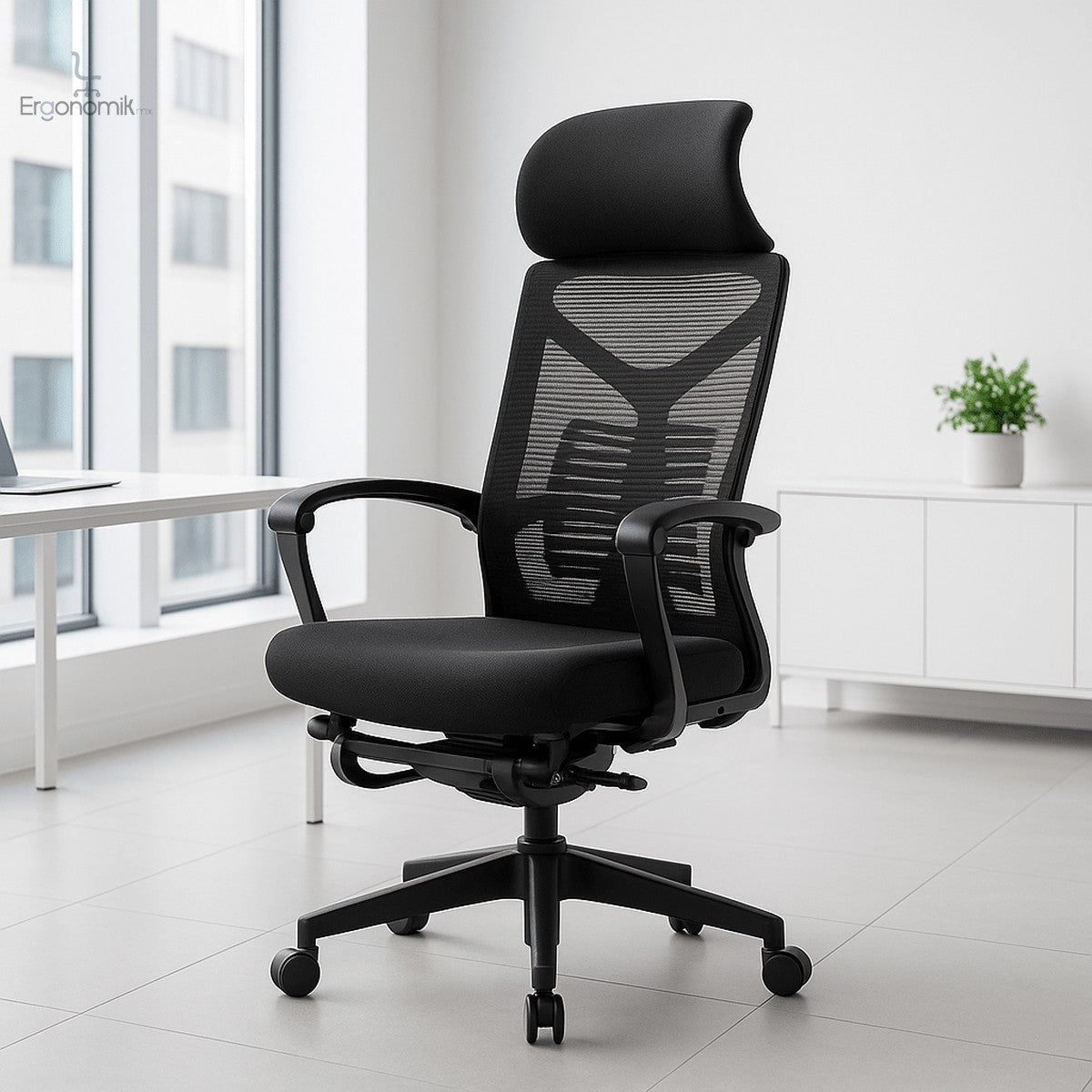 Silla Ejecutiva S81 Con Descansa Pies Color negro - Ergonomik silla ergonomica OFIK