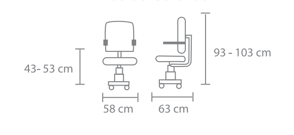 Vista lateral de Silla Operativa OPE820 para oficina