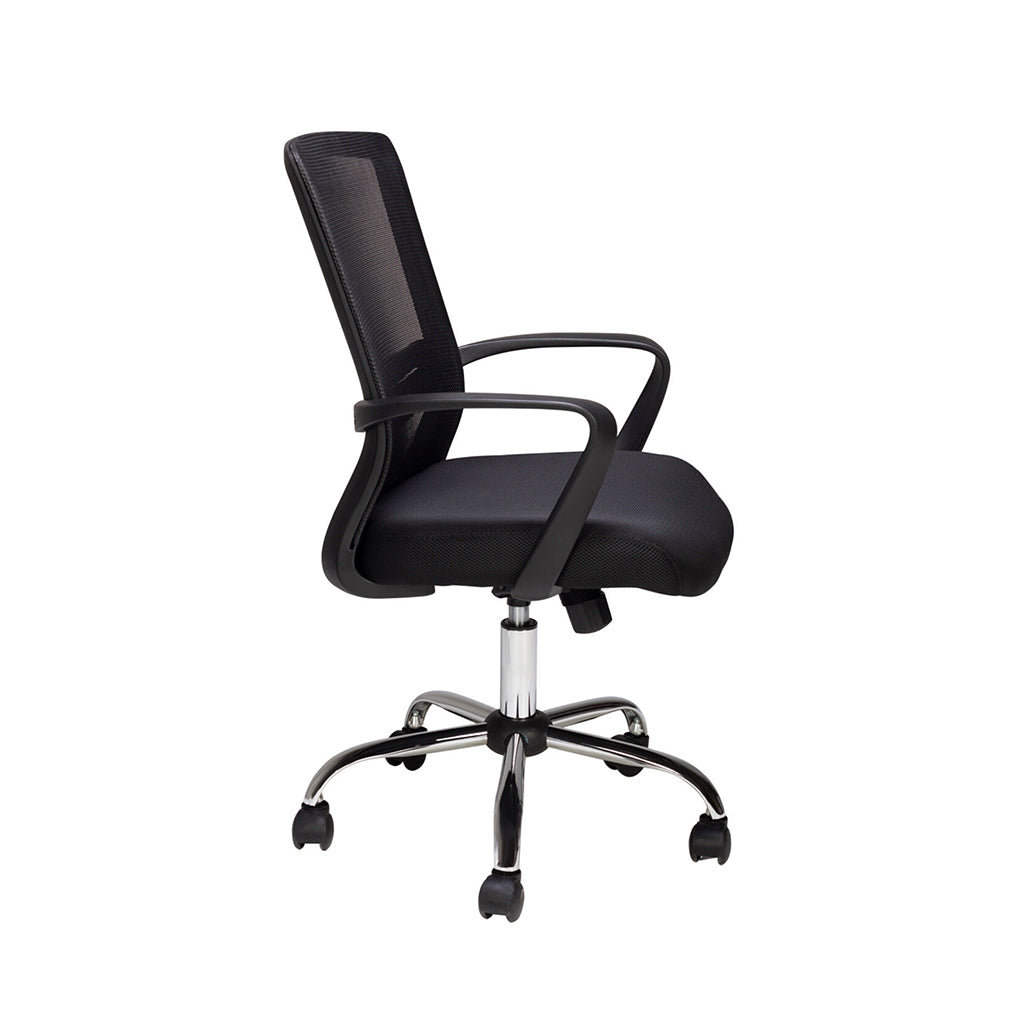 Vista lateral de la Silla Operativa 850 con respaldo ergonómico