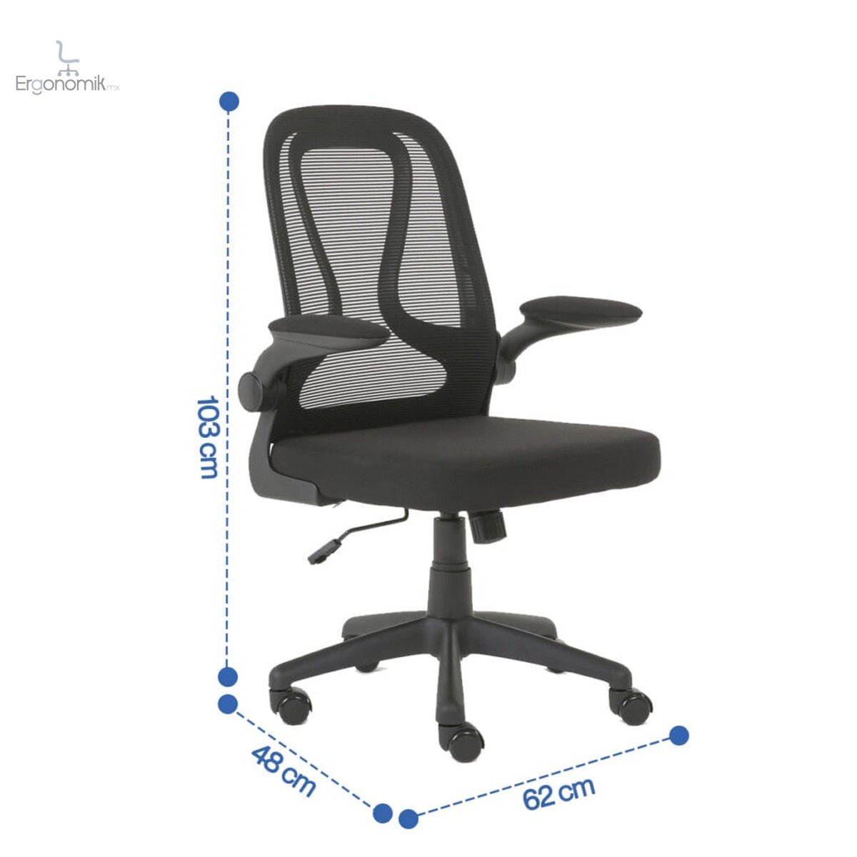 Silla Operativa E107 Mesh Y Tela Color Negro - Ergonomik silla ergonomica OFIK