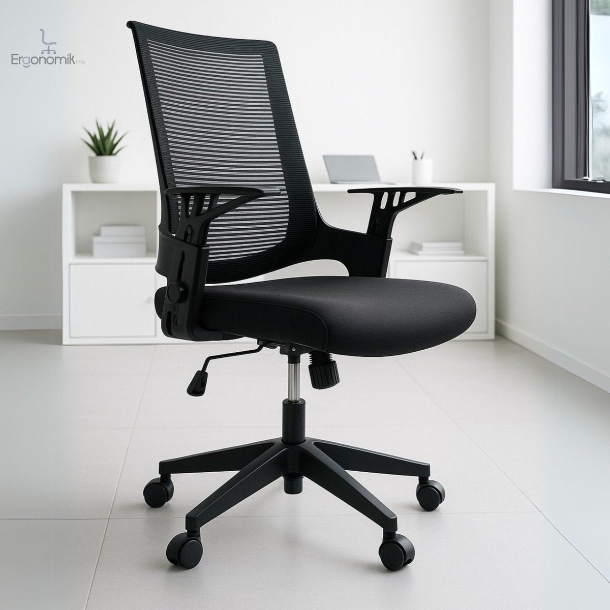 Silla Operativa H2 Mesh Y Tela Negra - Ergonomik silla ergonomica OFIK
