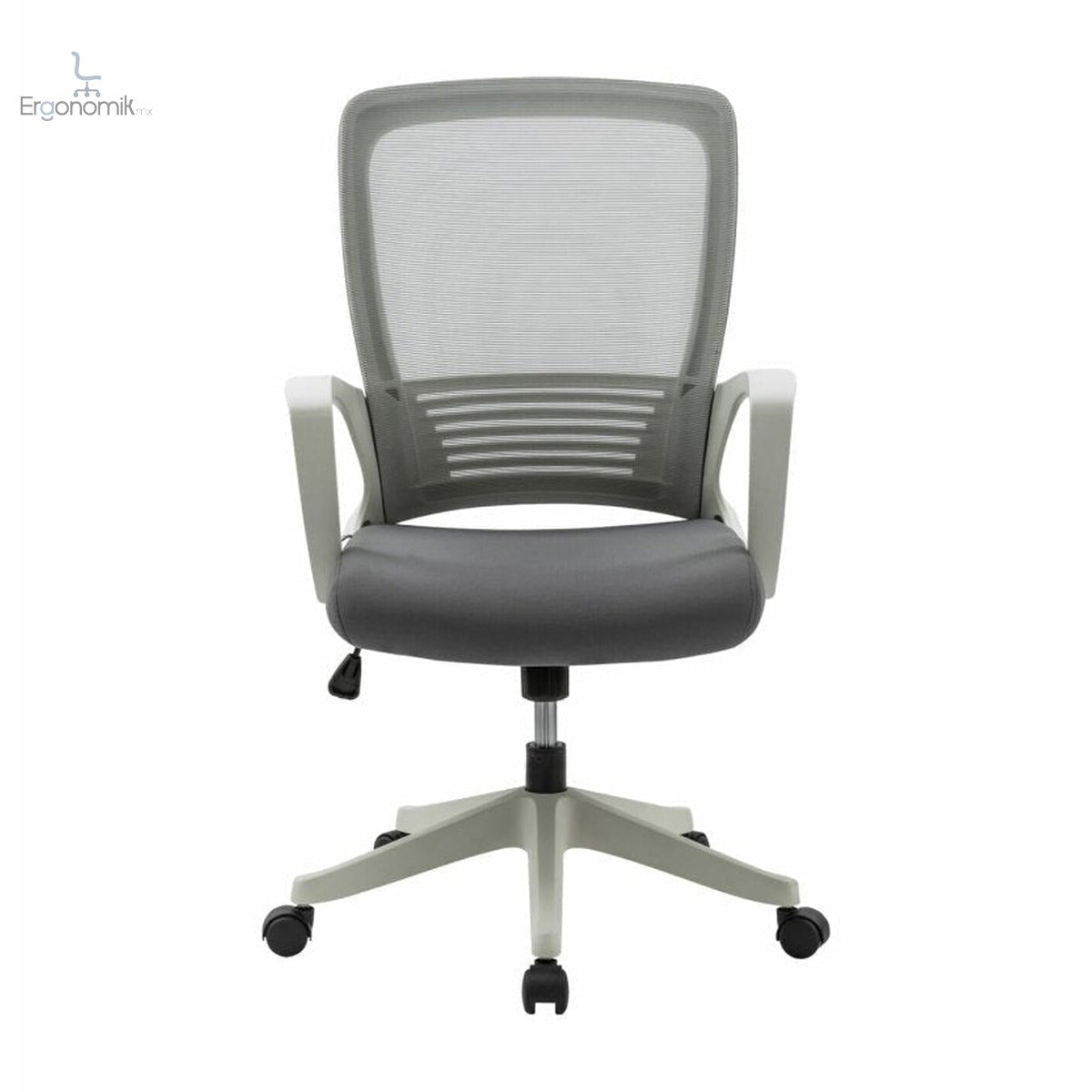Silla operativa H3 mesh y tela gris con estructura blanca - Ergonomik silla ergonomica OFIK
