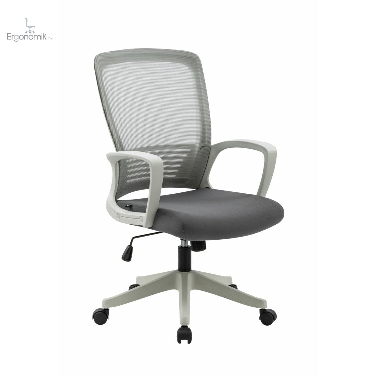 Silla operativa H3 mesh y tela gris con estructura blanca - Ergonomik silla ergonomica OFIK