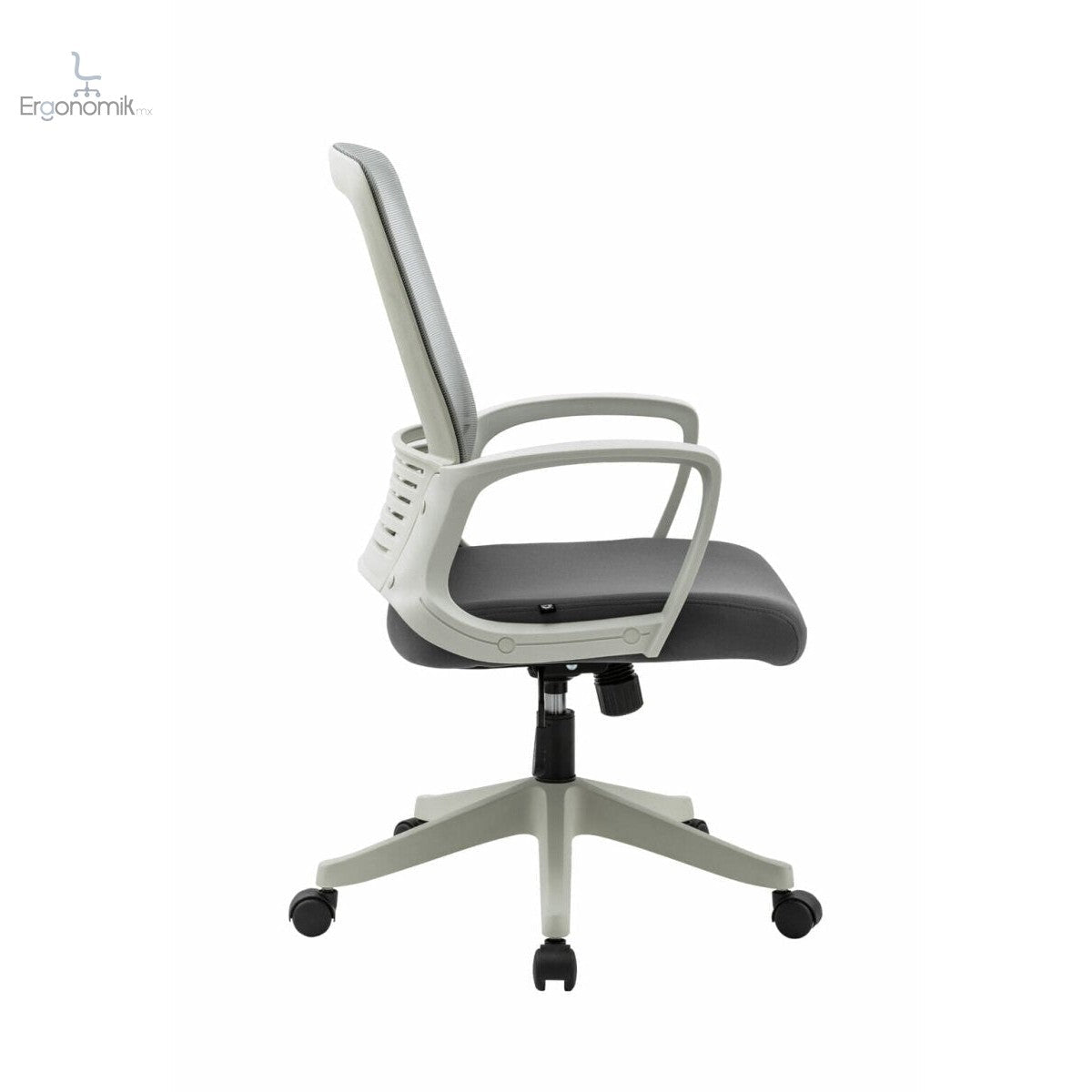 Silla operativa H3 mesh y tela gris con estructura blanca - Ergonomik silla ergonomica OFIK
