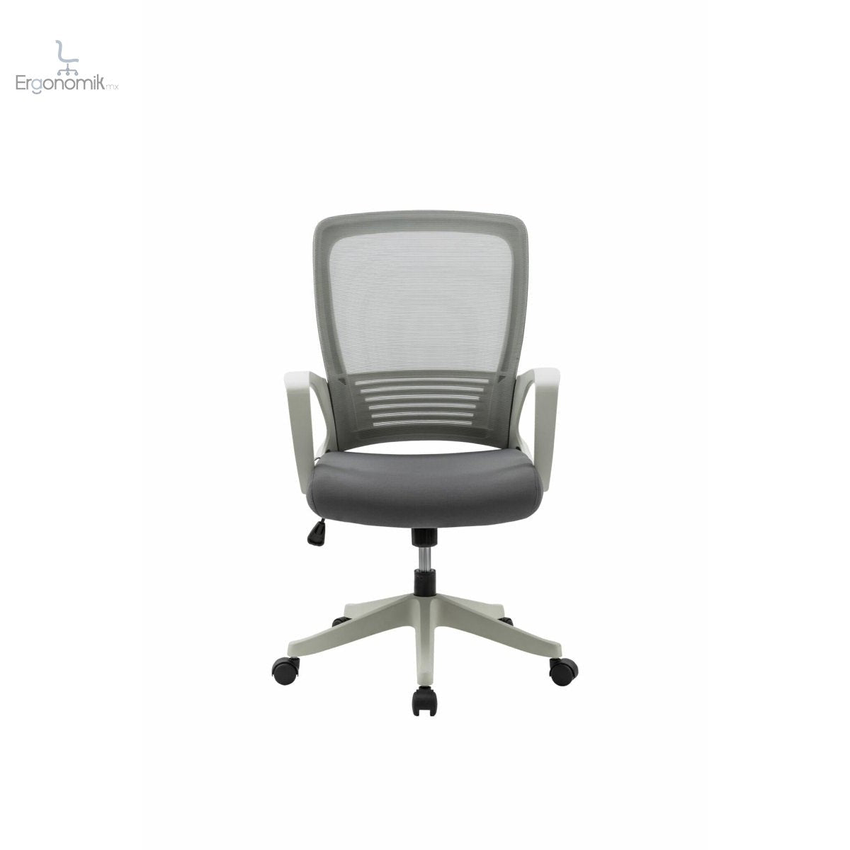 Silla operativa H3 mesh y tela gris con estructura blanca - Ergonomik silla ergonomica OFIK
