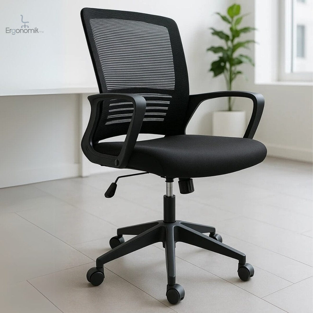 Silla Operativa H3 Mesh Y Tela Negra Estructura Negra - Ergonomik silla ergonomica OFIK