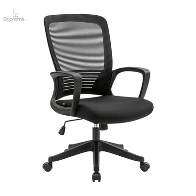 Silla Operativa H3 Mesh Y Tela Negra Estructura Negra - Ergonomik silla ergonomica OFIK