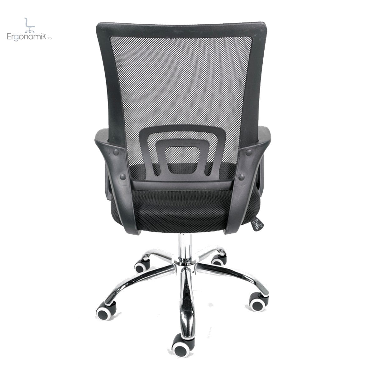 Silla Operativa Mesh Y Tela Color Negro Base Cromada - Ergonomik silla de oficina Ofik
