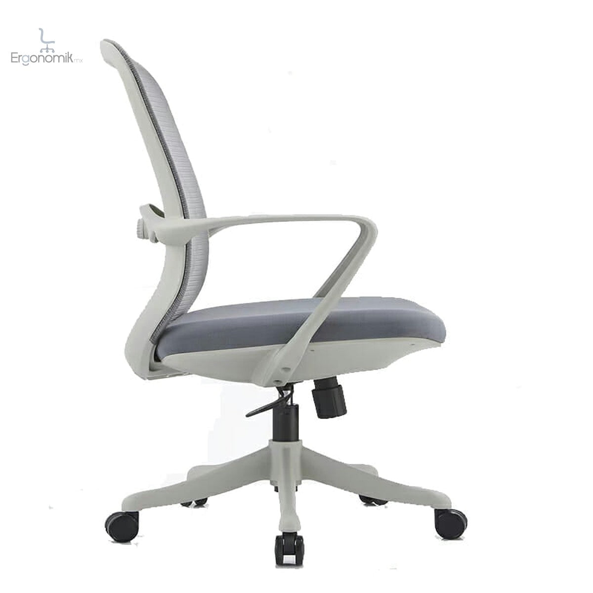 Silla Operativa Organic Mesh Y Tela Gris Estructura Gris - Ergonomik silla de oficina Ofik