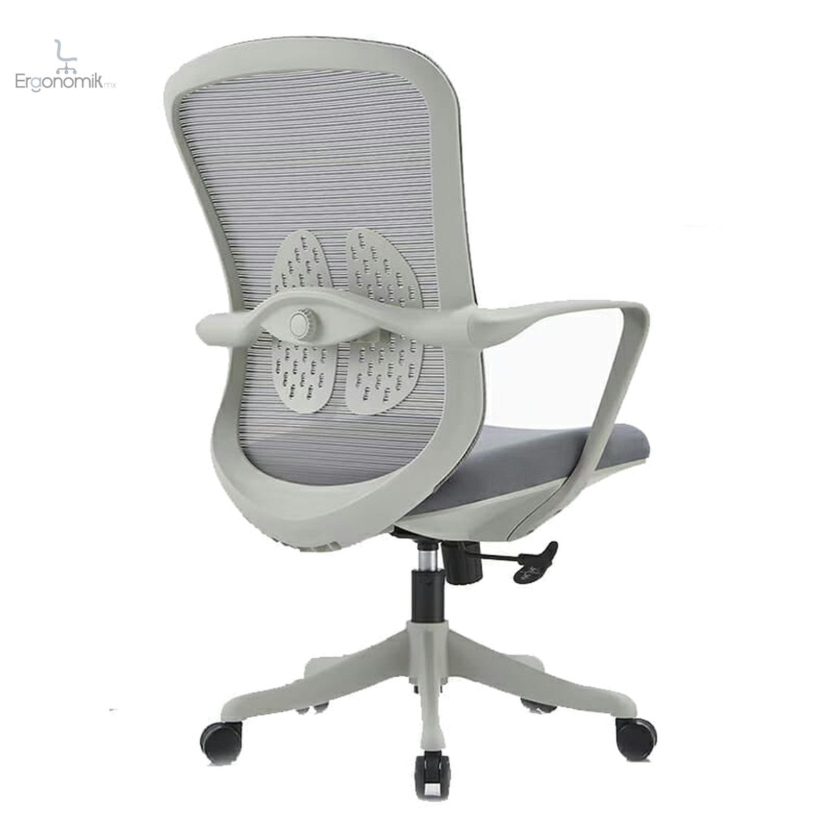 Silla Operativa Organic Mesh Y Tela Gris Estructura Gris - Ergonomik silla de oficina Ofik