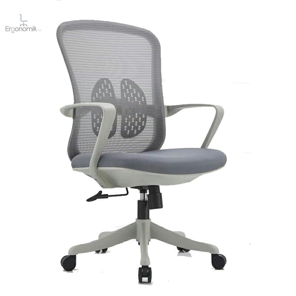 Silla Operativa Organic Mesh Y Tela Gris Estructura Gris - Ergonomik silla de oficina Ofik