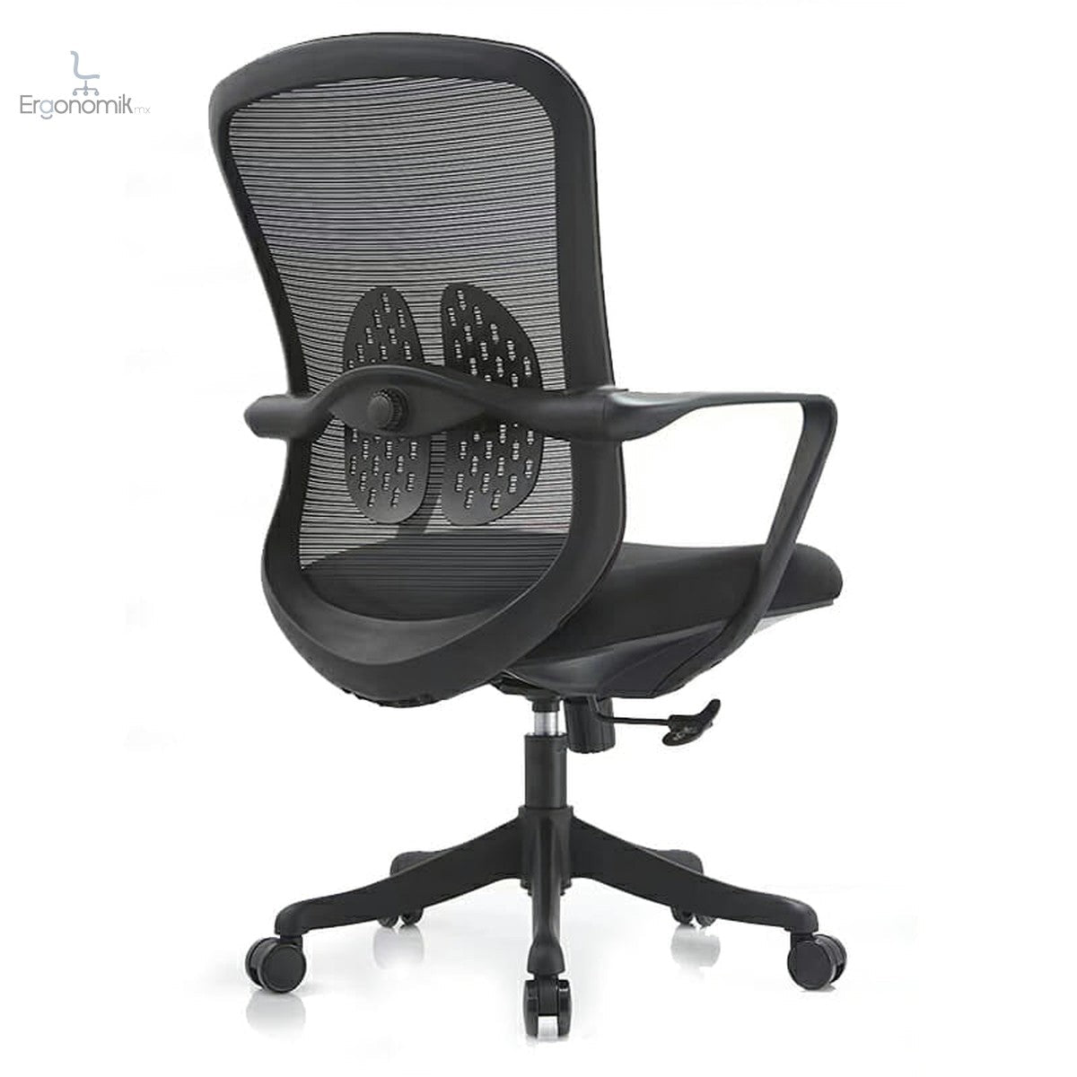 Silla Operativa Organic Mesh Y Tela Negra Estructura Negra - Ergonomik silla de oficina Ofik