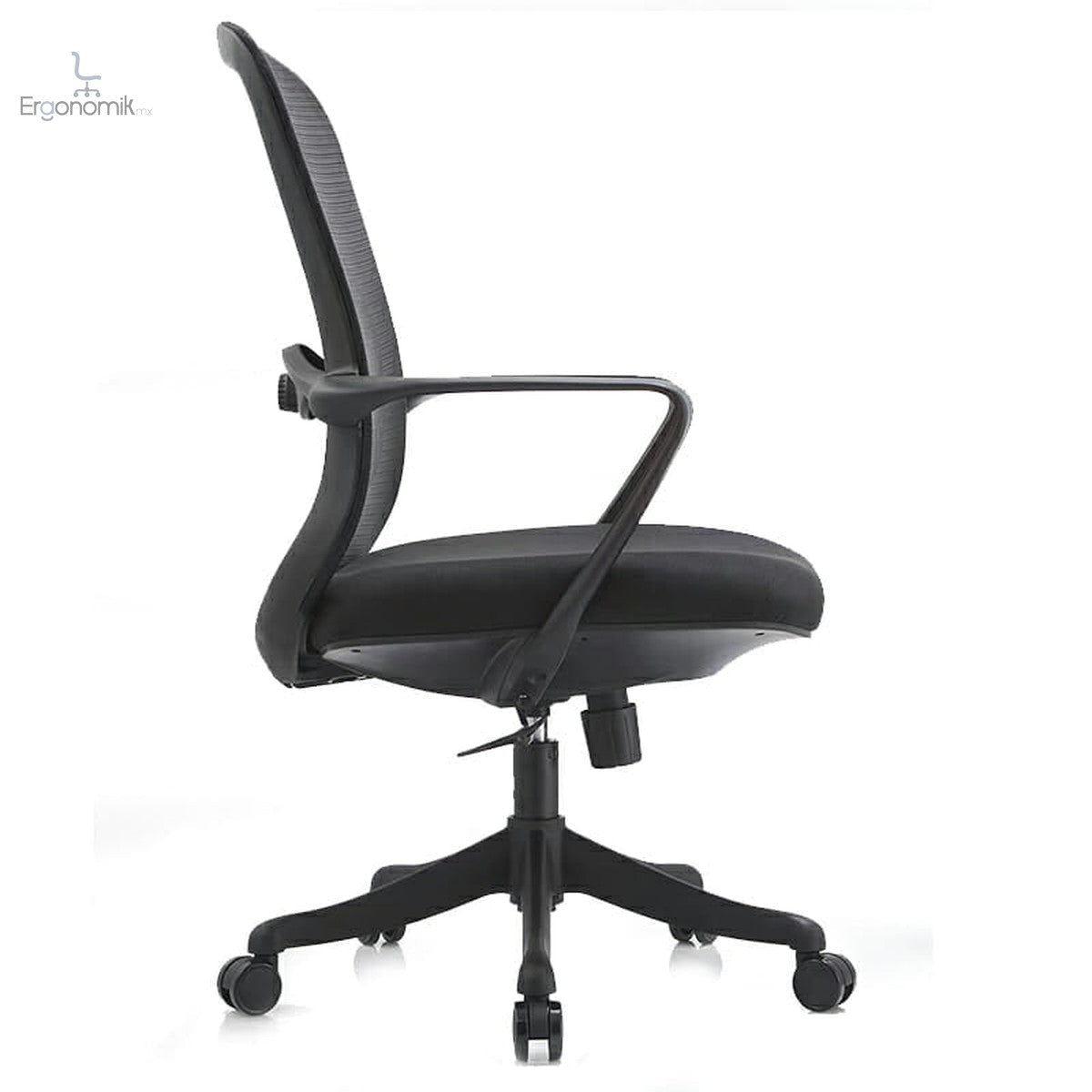 Silla Operativa Organic Mesh Y Tela Negra Estructura Negra - Ergonomik silla de oficina Ofik