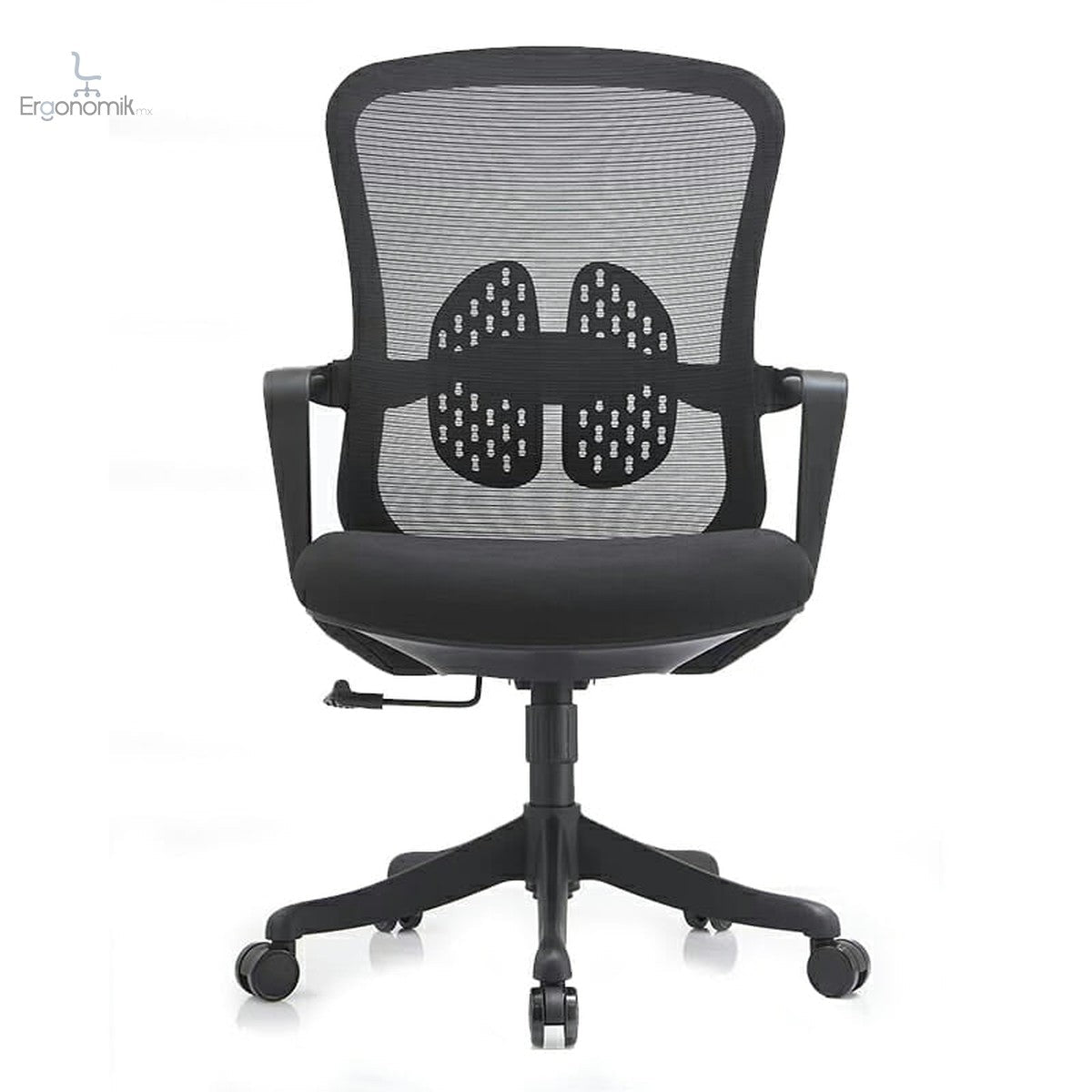 Silla Operativa Organic Mesh Y Tela Negra Estructura Negra - Ergonomik silla de oficina Ofik