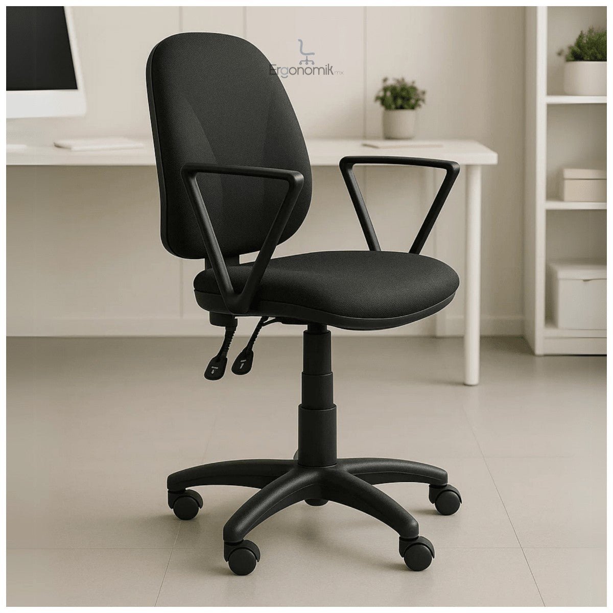 Silla Operativa Tiempo 3511 Tela con Brazos Fijos y Respaldo Alto - Ergonomik pieza OFIK