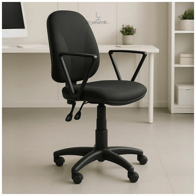 Silla Operativa Tiempo 3511 Tela con Brazos Fijos y Respaldo Alto - Ergonomik pieza OFIK