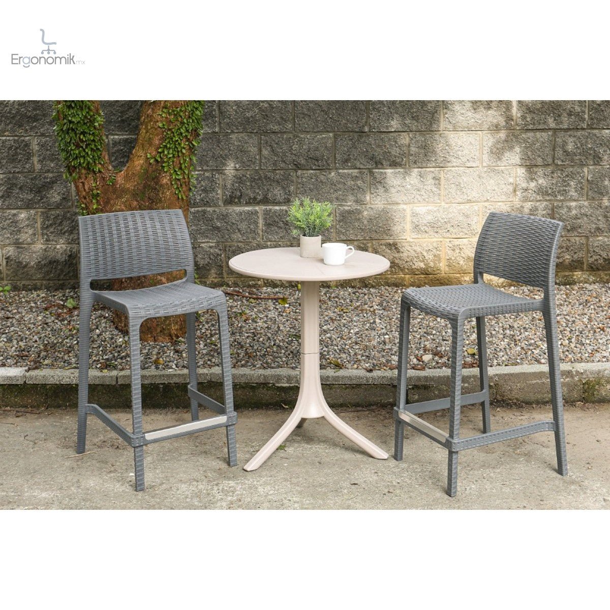 Silla Rue Medio - 2 piezas - Ergonomik Silla de visita exterior OFFIHO