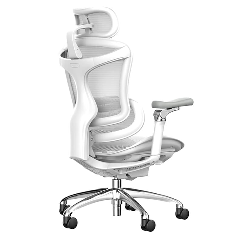 Vista lateral de Silla Ejecutiva S3 Mesh Blanco