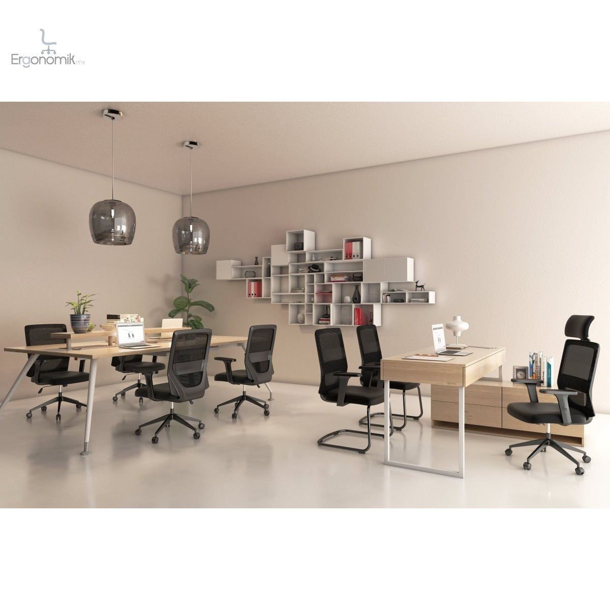 Silla Visita Bosse - 2 piezas - Ergonomik silla operativa OFFIHO