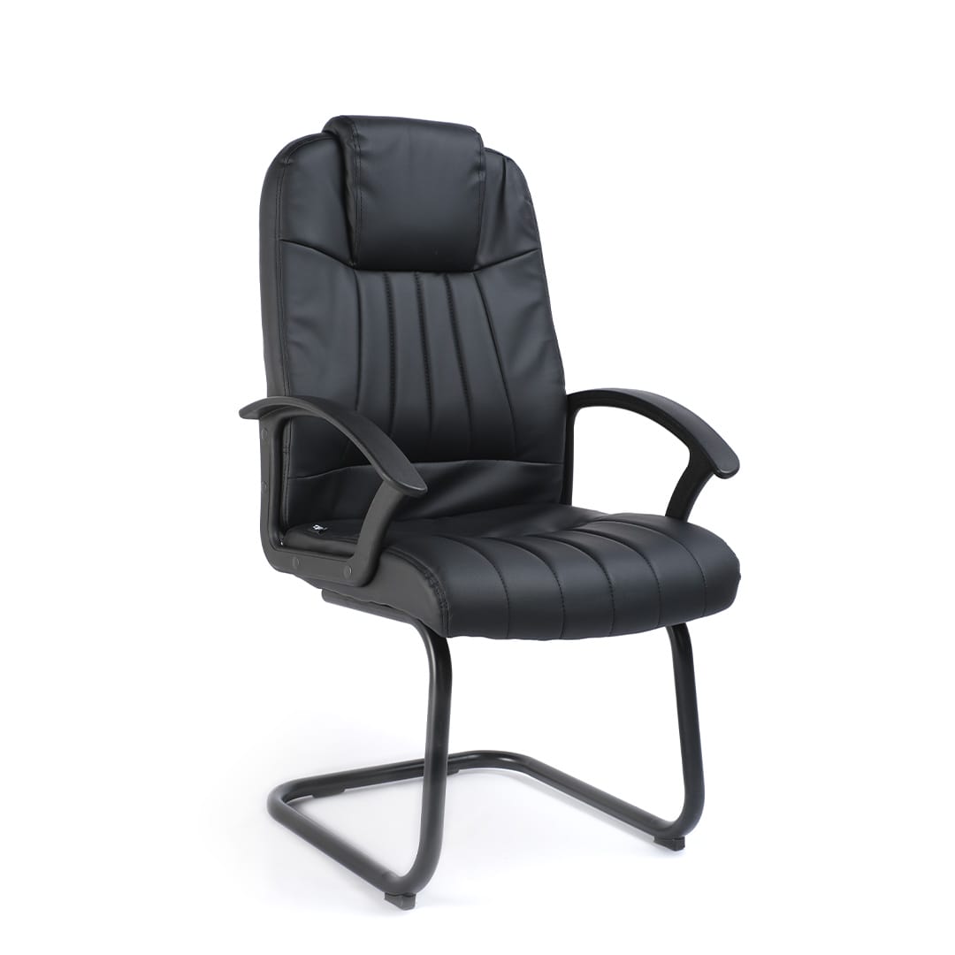 Sillón Visita Alfa Vinipiel Negro vista frontal