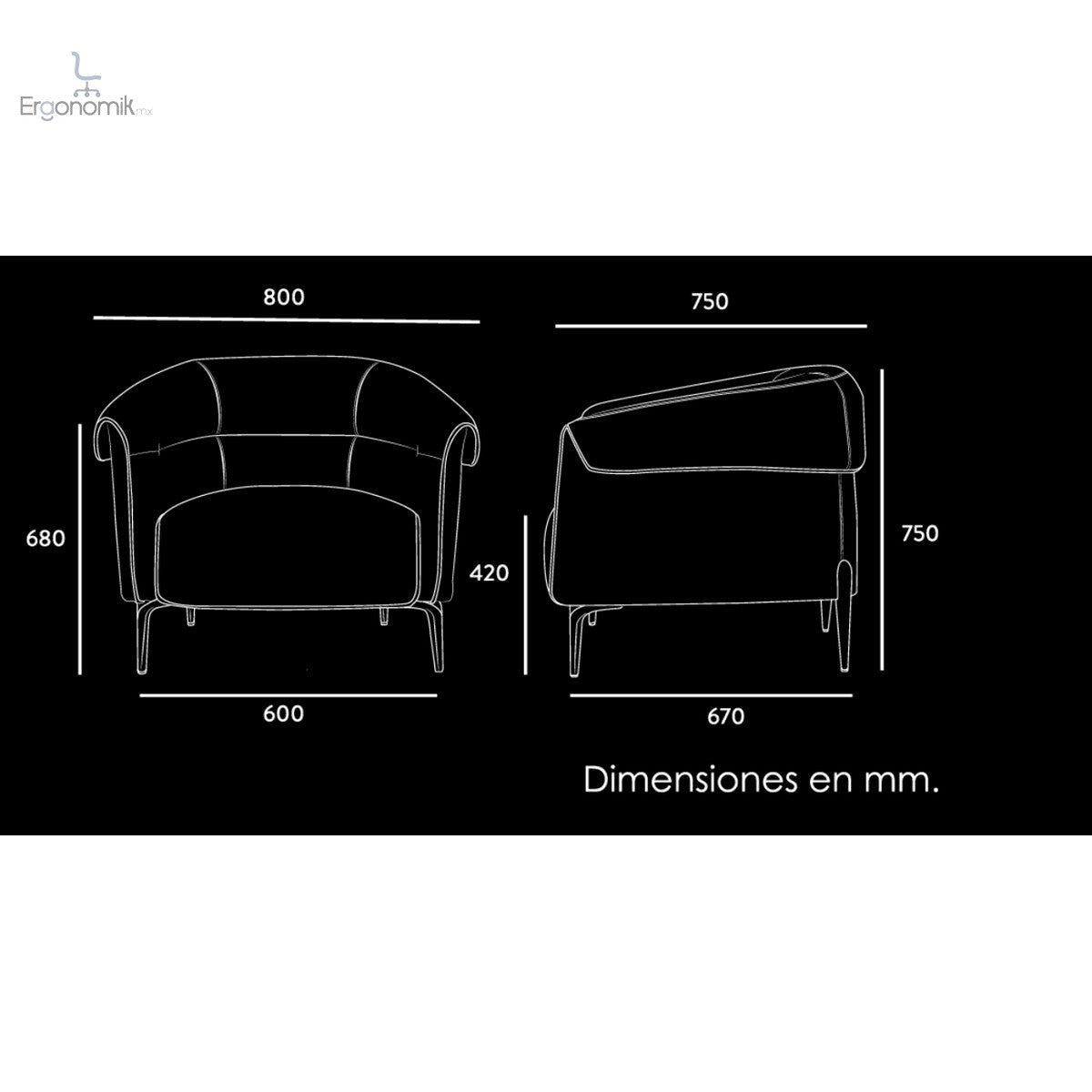 Sillón Amelia - Ergonomik silla visita OFFIHO