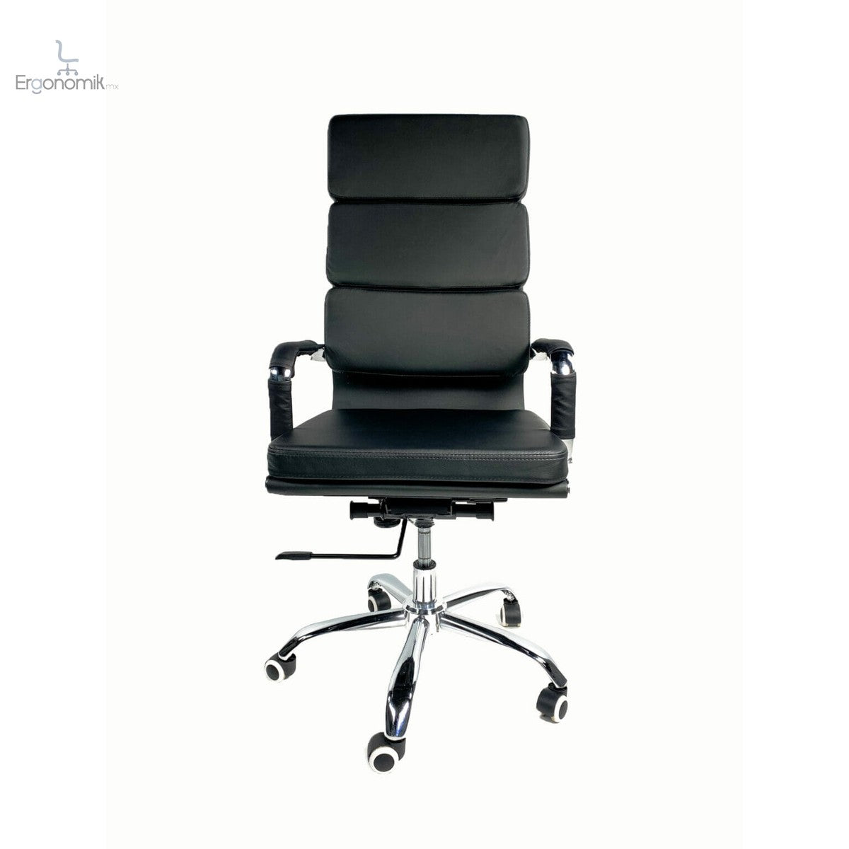 Sillón Ejecutivo Vista Plus Vinipiel Negro Base Cromada (3624) | Muebles ergonómicos en México | Ergonomik