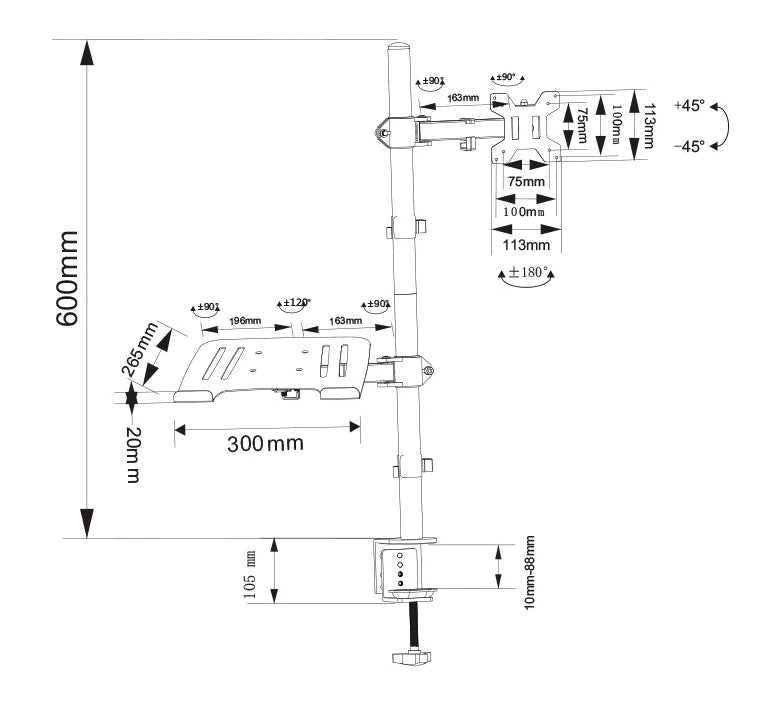 Soporte Doble en Escritorio
