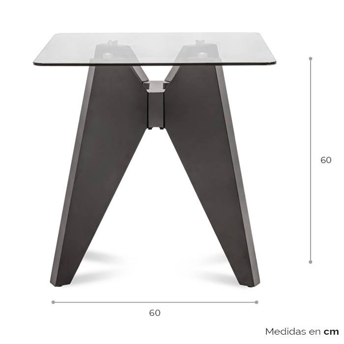 Mesa Lateral Neku Vidrio / Negro