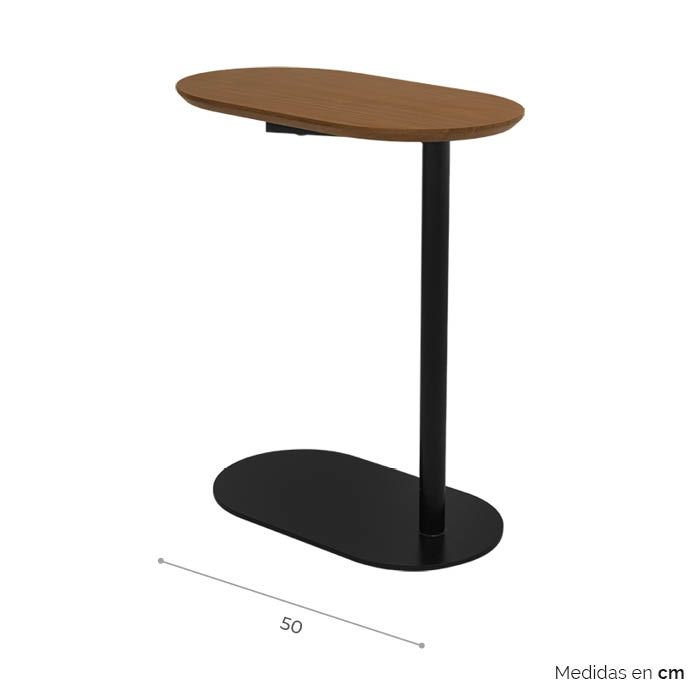 Mesa Lateral Nuvo Nogal / Negro