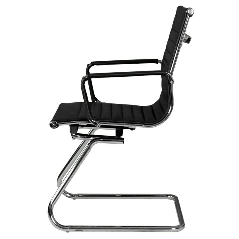 Silla Visita Trineo Vista Vinipiel Negra 1V