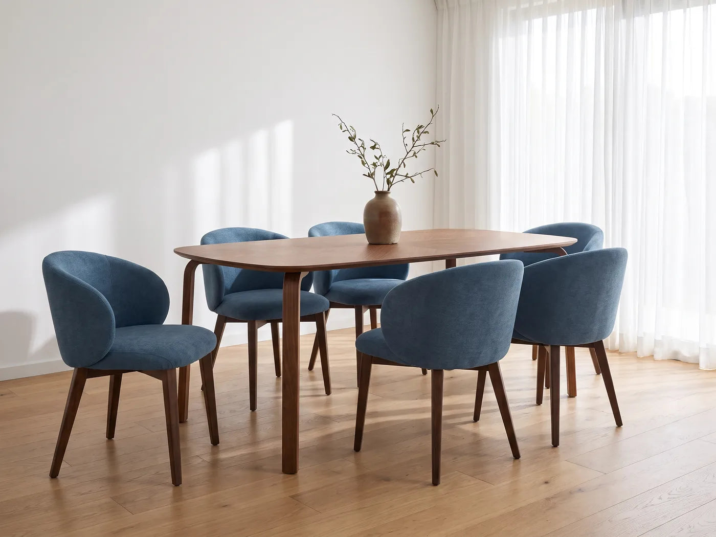 Comedor de nogal para seis, variación 3