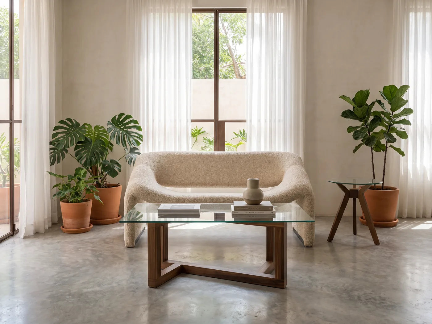 Sala luminosa con sofá claro, variación 3