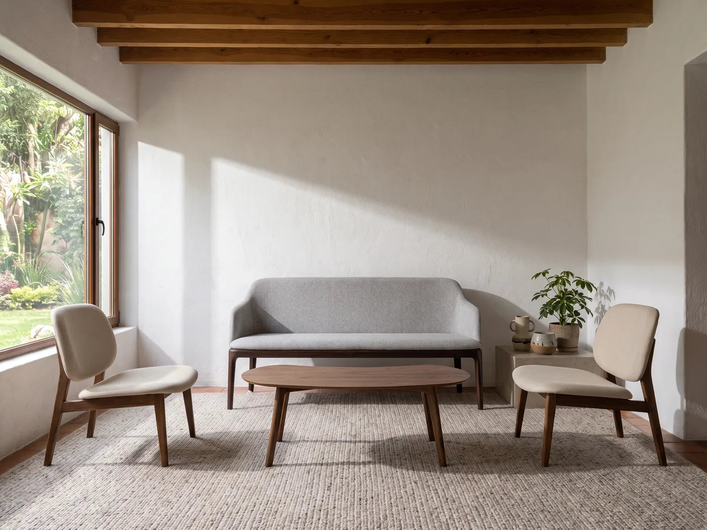 Sala con sofá y dos sillones, variación 1