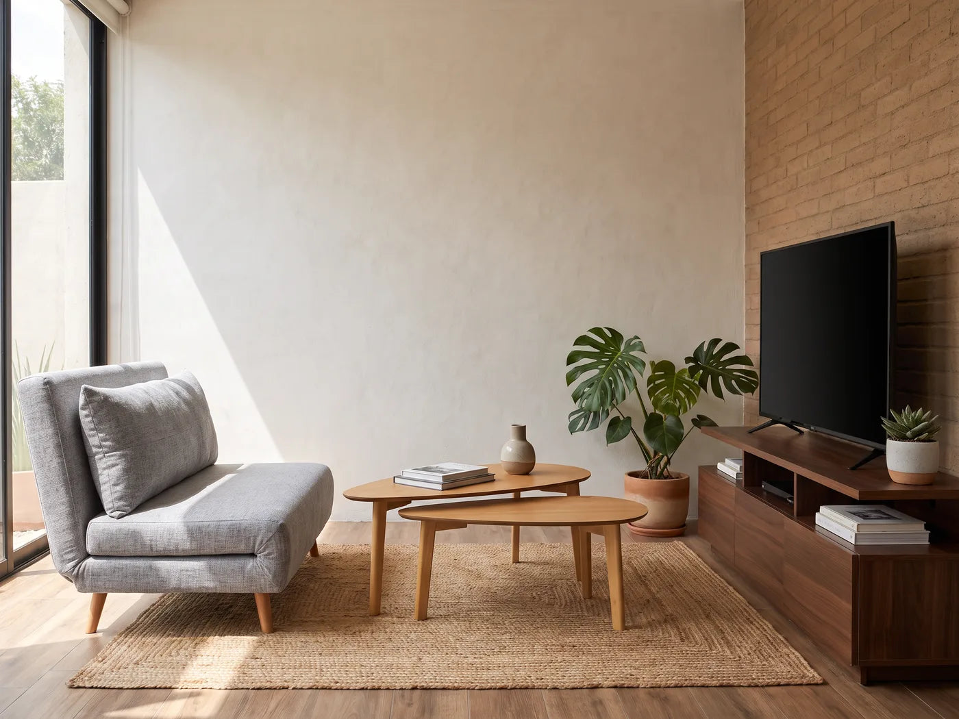Sala con mesas de centro en set, variación 2