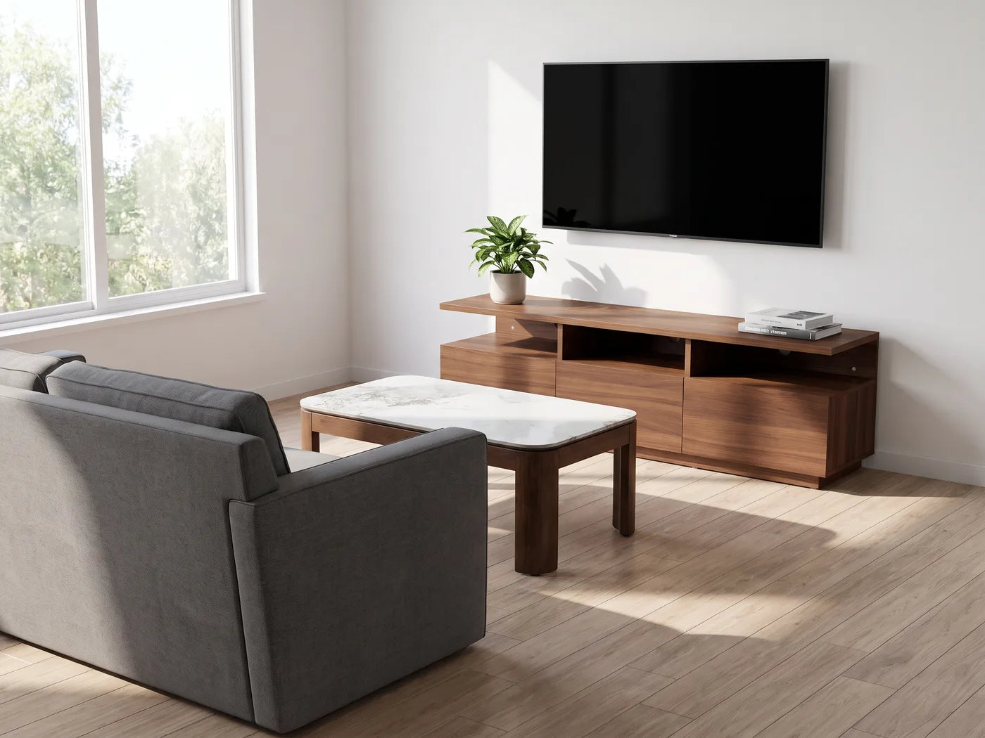Sala con mueble de TV, variación 1