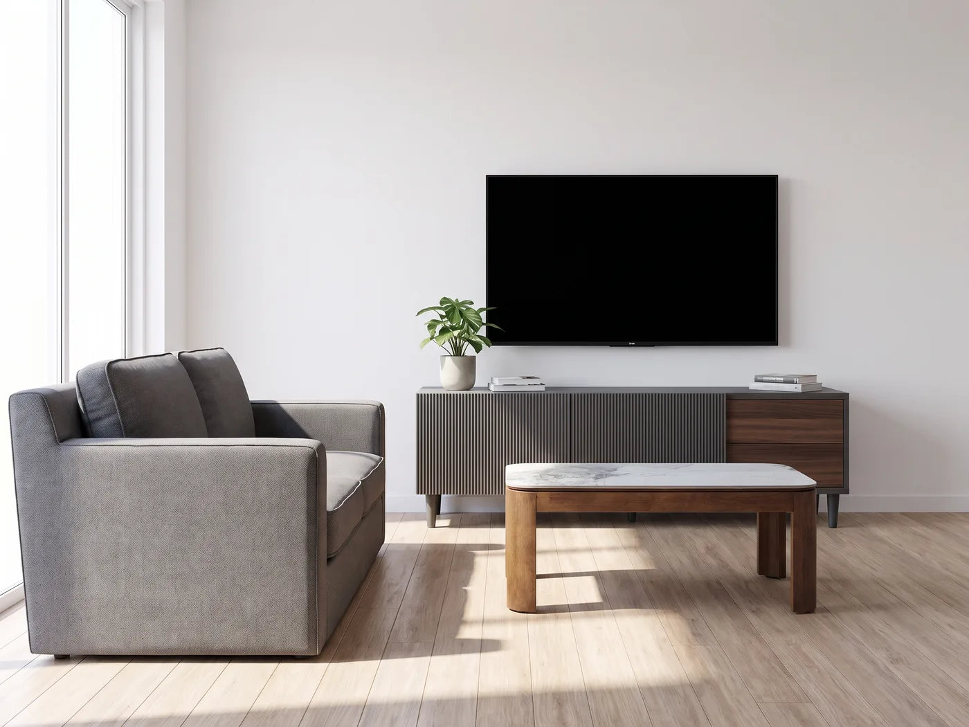 Sala con mueble de TV, variación 2
