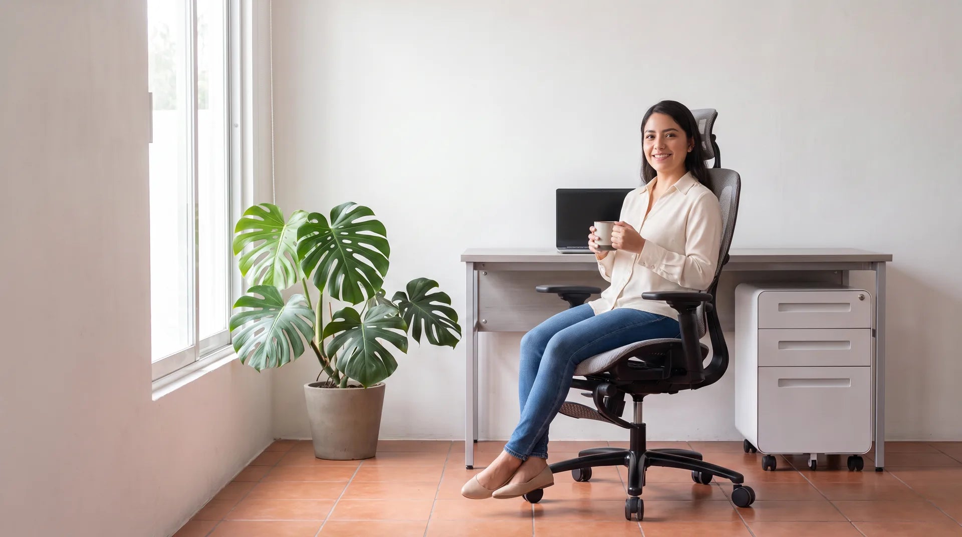 Silla Ejecutiva Nexus Mesh Gris con Descansapiés